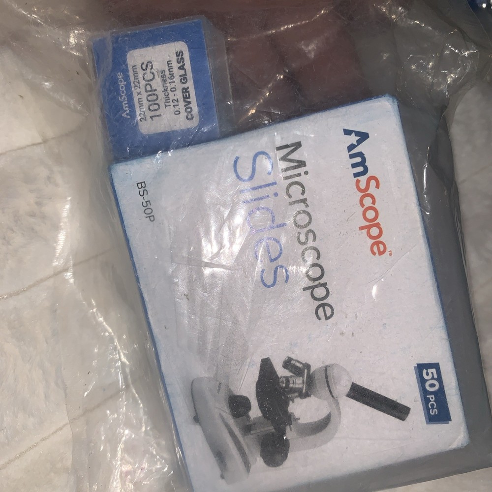 AmScope Blank Microscope Slides & 22x22 mm Square Cover Glass