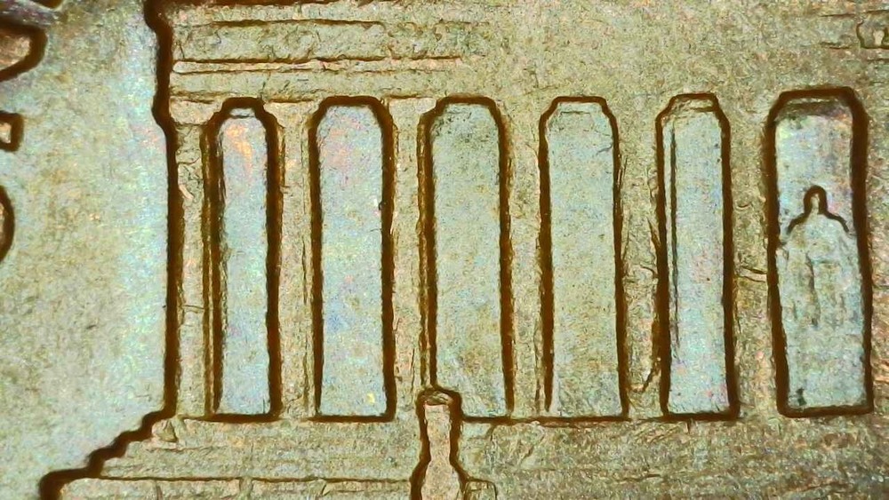 1969 D Lincoln Cent Multiple Errors: Struck thru, Tilted Collar, Dblg Columns +