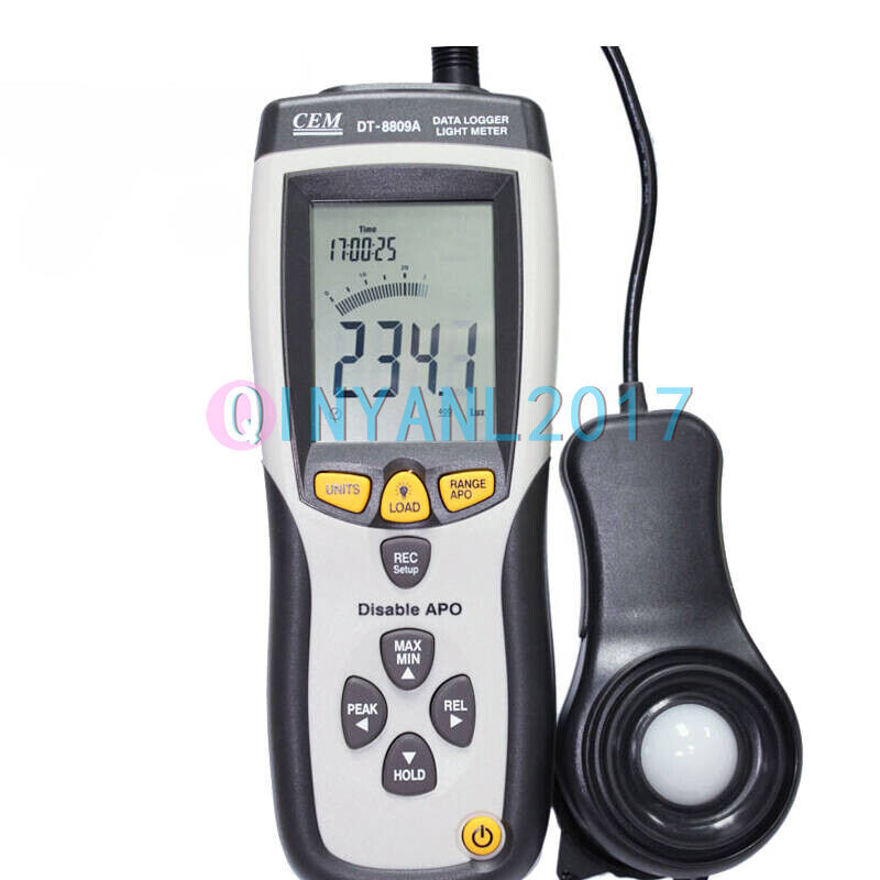 1PCS Handheld Light Meter Range 400,000Lux Data Log 99 USB DT-8809A