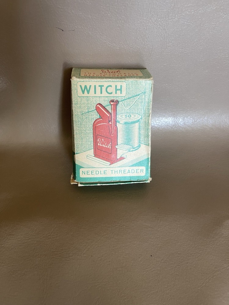 Vintage Witch sewing Needle Threader wt Instructions In Original Box (E24)