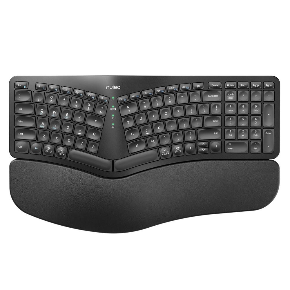 Nulea Wireless Ergonomic Keyboard, Split Keyboard with Cushioned Wrist Rest, ...