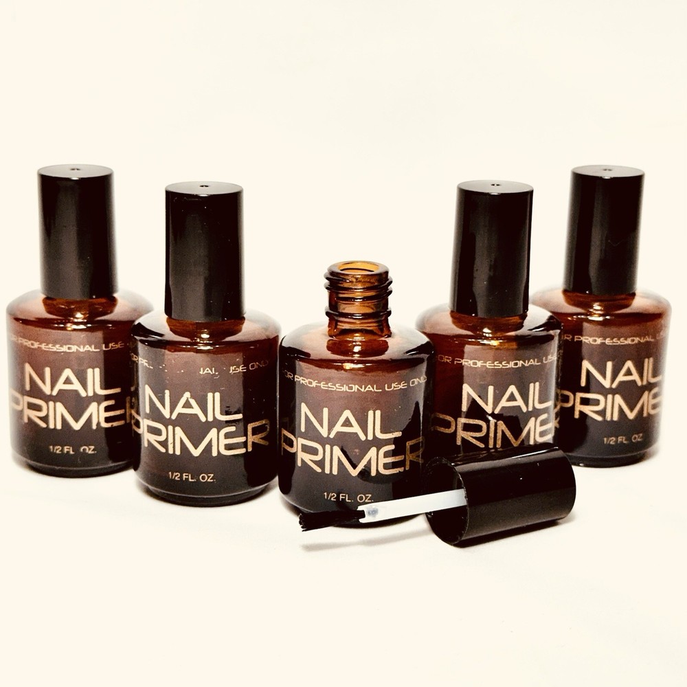 Empty Amber “PRIMER” Glass Bottles 0.5 oz -(5 pack)