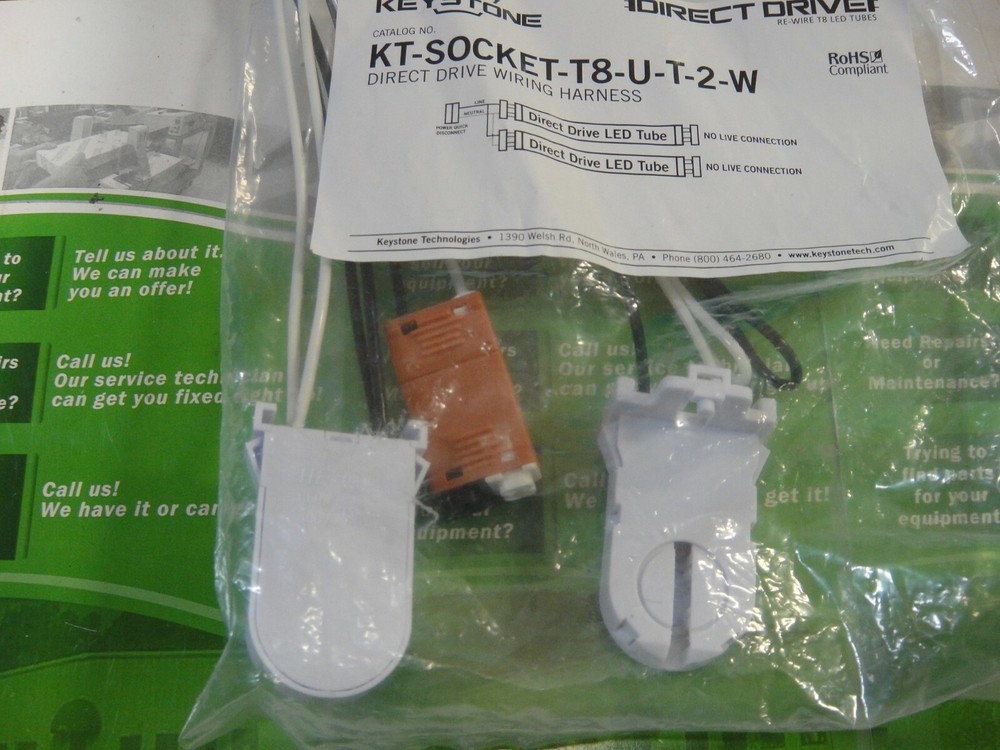 Keystone Direct Drive Wiring Harness Part #KT-SOCKET-T8-U-T-2W