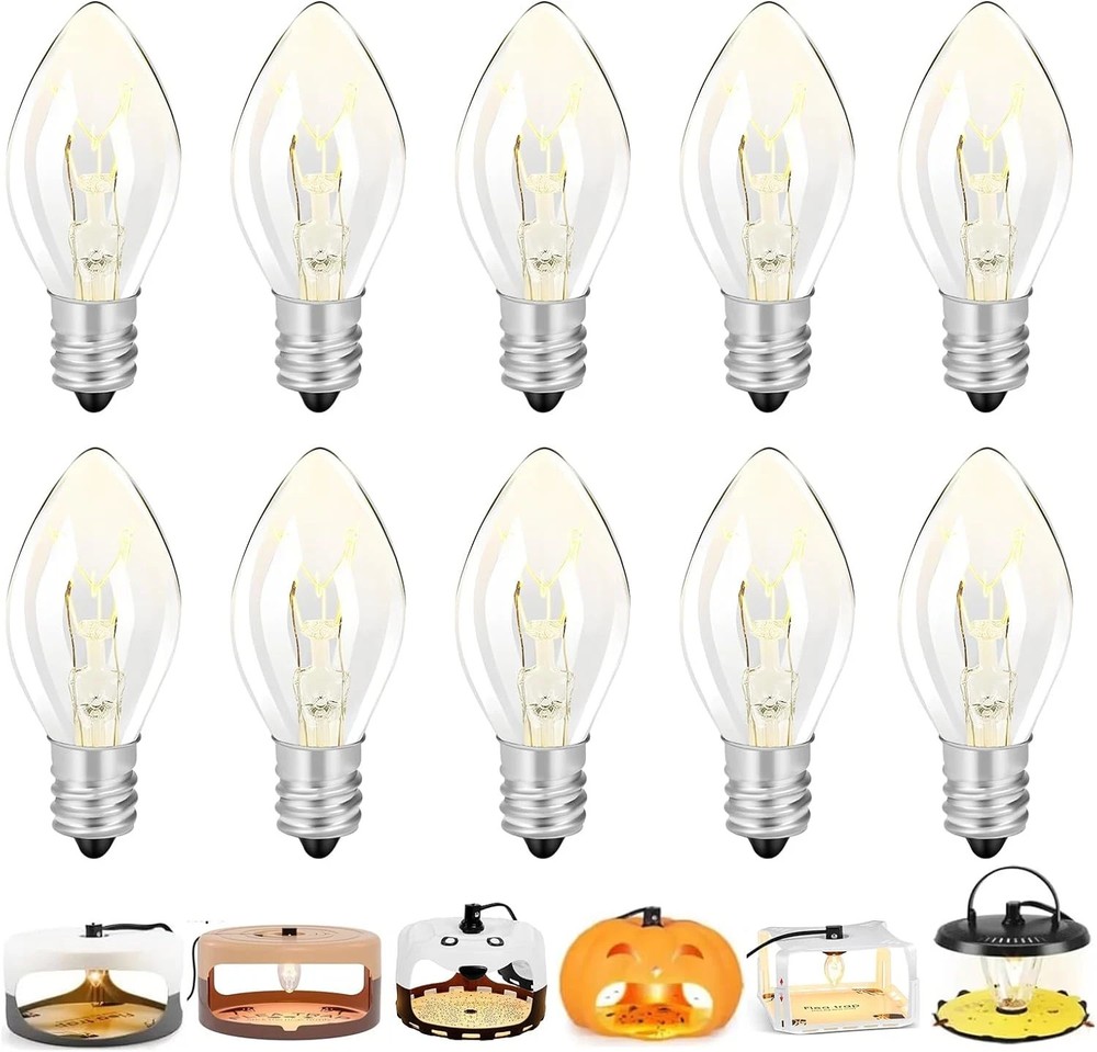 Flea Trap Light Bulb Replacement, 10 Pack 7W Replacement Bulbs for Flea Traps in