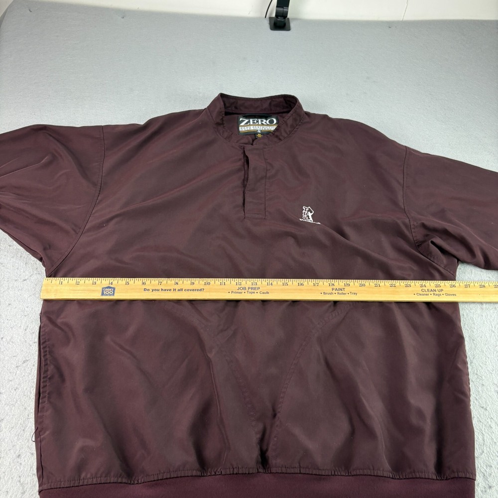 Vintage Zero Restriction Jacket Mens M Red Windbreaker Golf Pullover 1/4 Snap