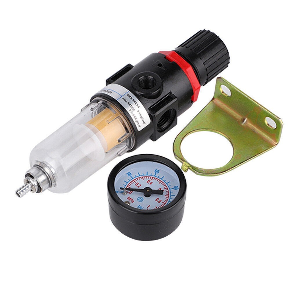 1/4" Air Compressor Filter Regulator Water Pressure Moisture Trap Separator