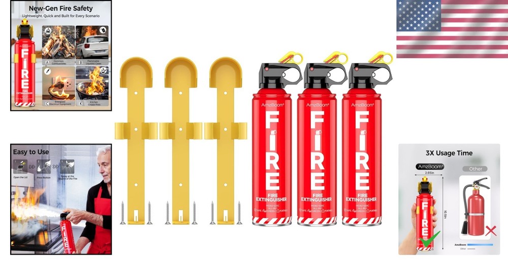 Eco-Friendly Water-Based Fire Extinguishers 3-Pack – Compact & Portable Safety