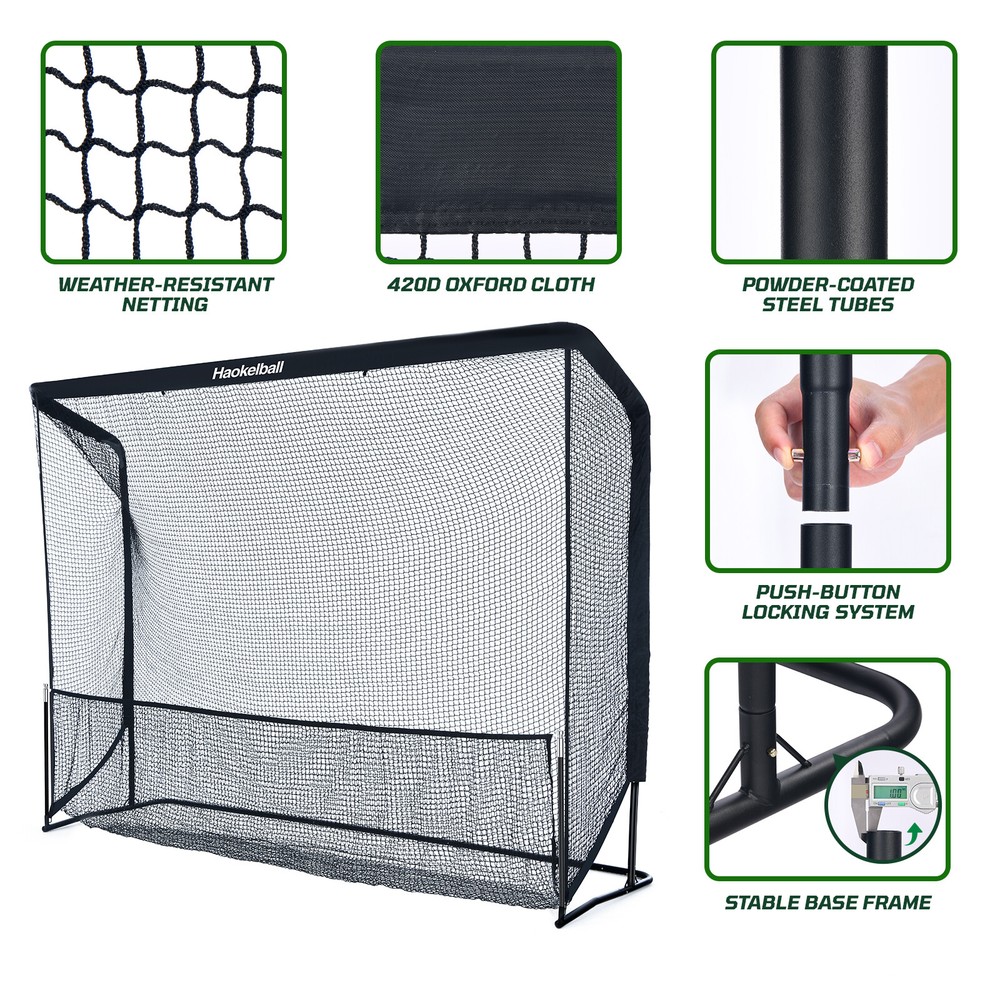 10x7.5ft Heavy Duty Sturdy Golf Practice Net with Target Cloth Golf Training Net