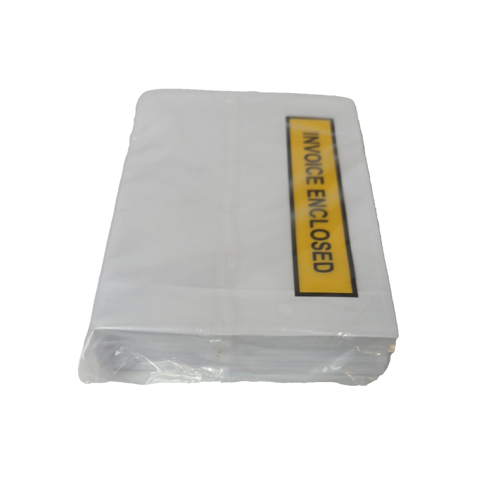 100pcs Invoice Envelope Document Enclosed Pouch 115x150mm White Clear Sticker