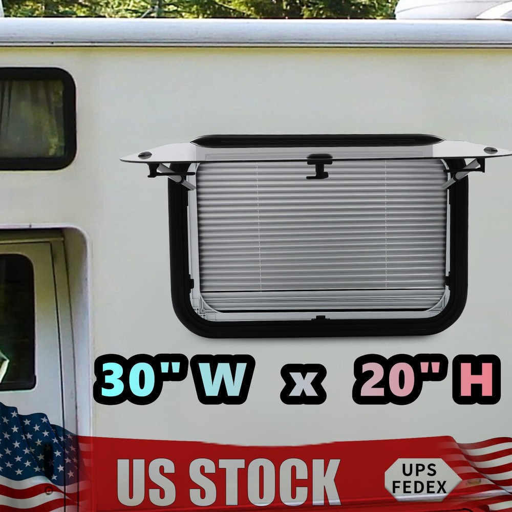 Rv Exit Window 30" W X 20" H Optional Trim Rv Window Replacement Camper + Screen