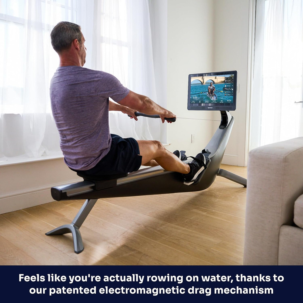 Pro Rowing Machine with Immersive 22" HD Rotating Screen - Stows Upright | Live