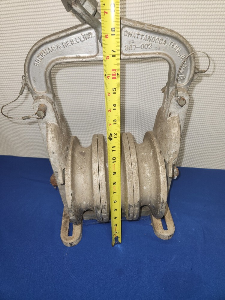 SHERMAN & REILLY 3 BLOCK PULLING SHEAVE W/ STRAIN PLATE