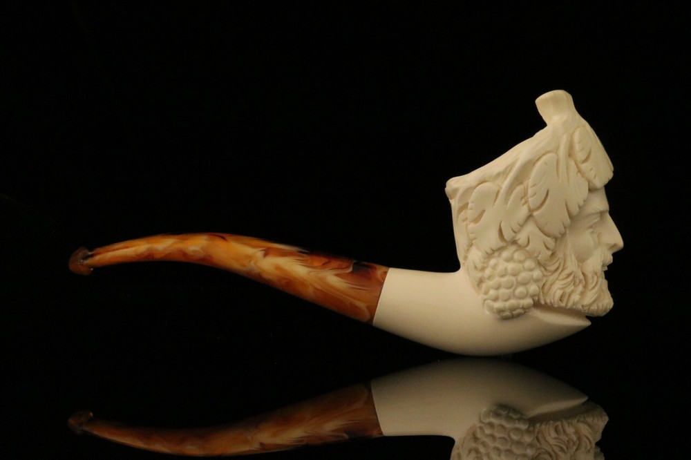 srv - Bacchus Block Meerschaum Pipe with fitted case M2186