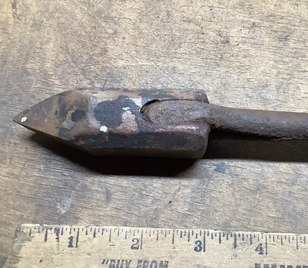 Vintage Worth #2 Copper Soldering Tip, Wood Handle