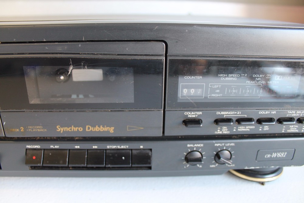 Fisher Stereo Double Cassette Deck Sequential Play With Synchro Dubbing CRW681