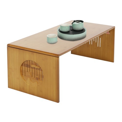 Tawny Foldable Floor Table Bamboo Folding Coffee Table Without Assembly 13.22lbs