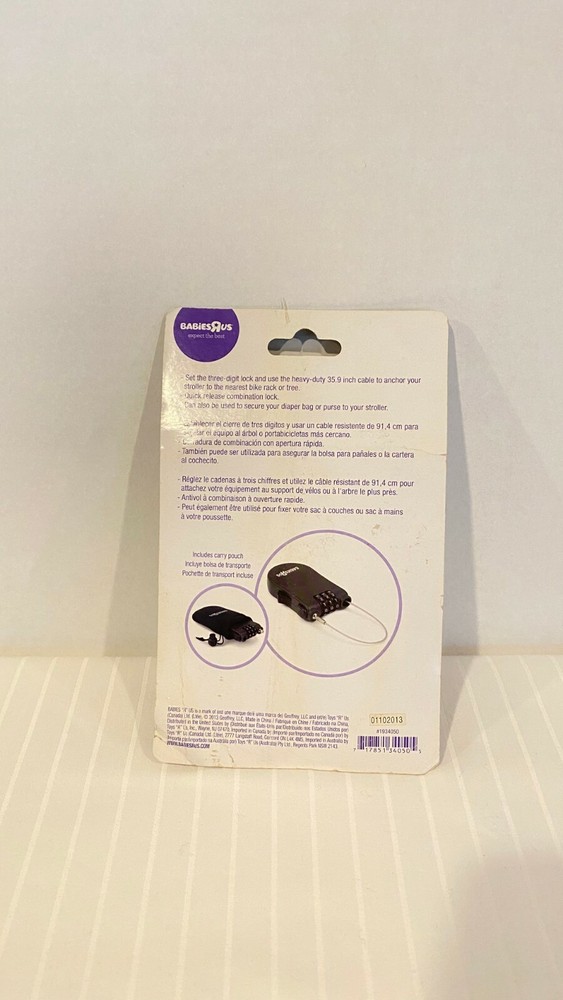 36 inch Locking cable for strollers, bikes Three Digit Heavy Duty By Babies R Us
