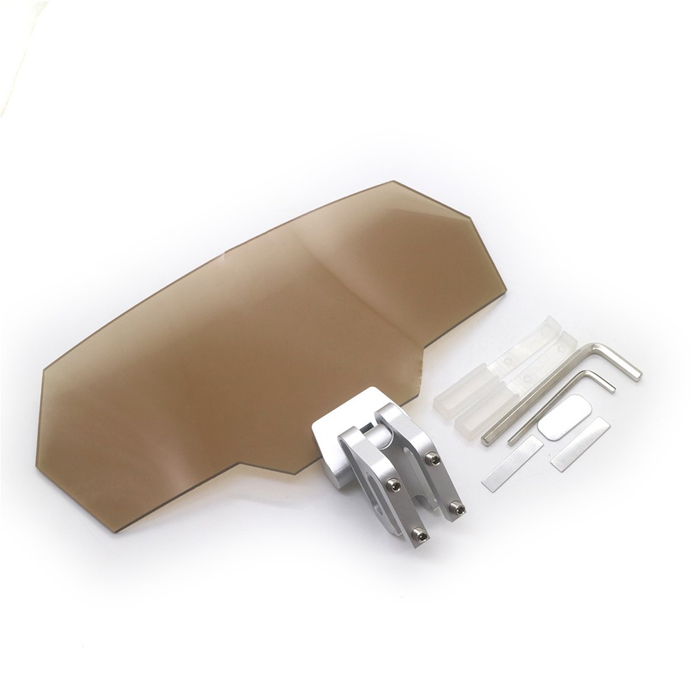 Motorcycle Tea Adjustable Clip On Windshield Extension Spoiler Wind Deflector