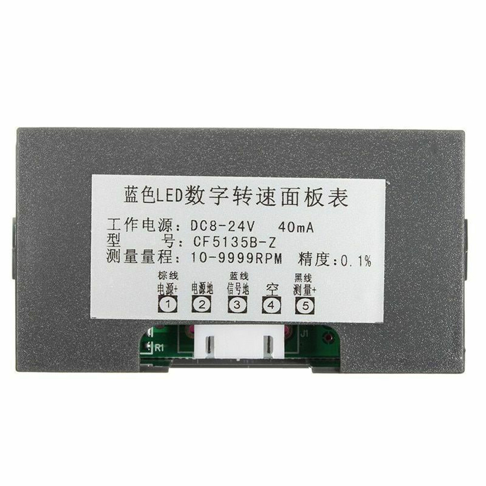 Tachometer 4 Digit LED Tach RPM Speed Meter W/ Hall Proximity Switch Sensor