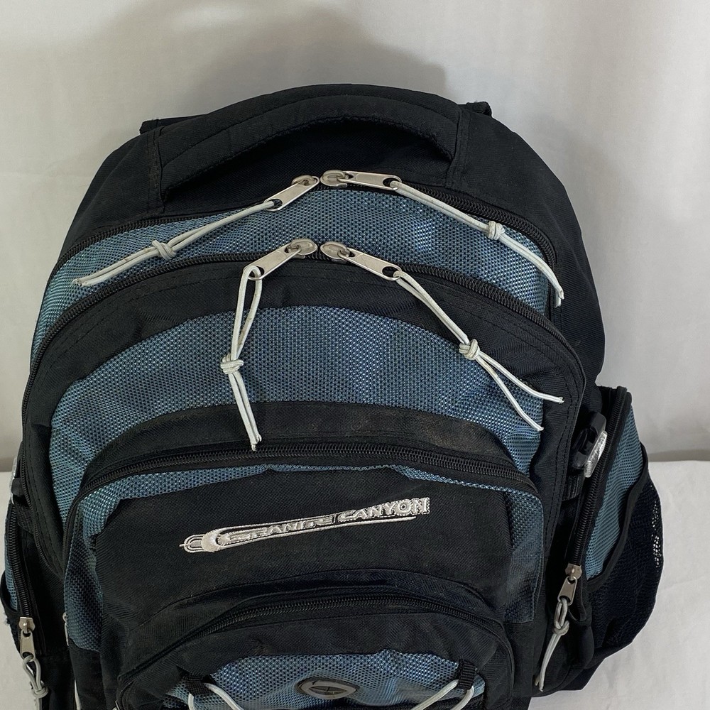 Granite Canyon Backpack Black & Teal Polyester Zipper Multiple Pockets
