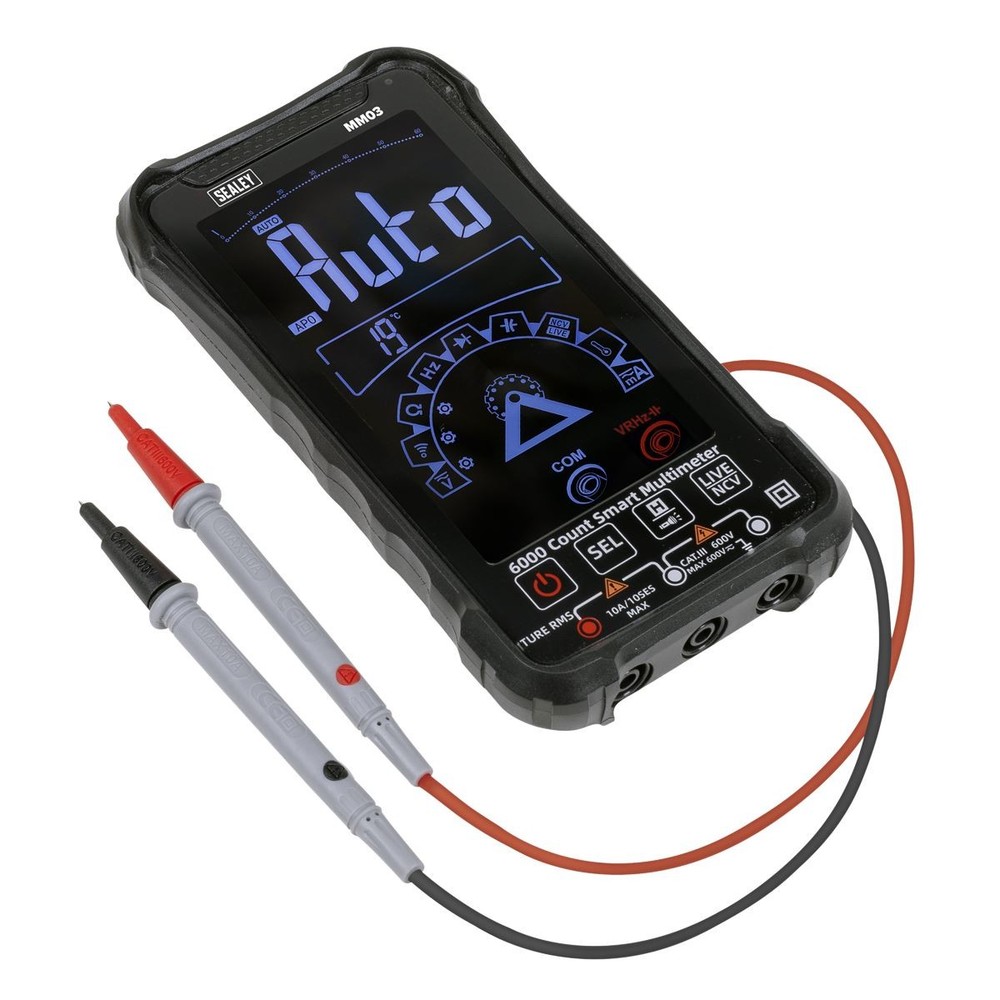 Sealey Touchscreen Auto Ranging Digital Smart Multimeter 10 Function MM03
