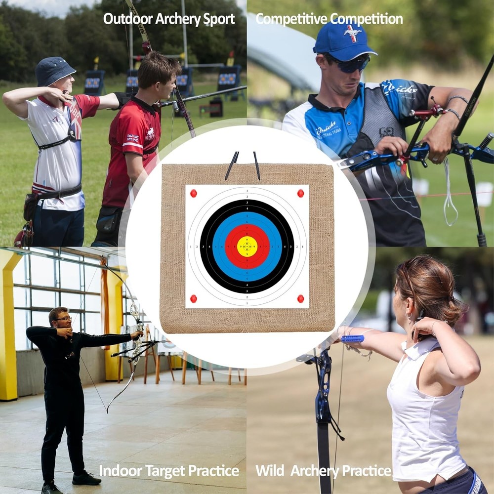 Durable Archery Target Paper Bundle: 50 Targets, 4 Nails, and Puller Included