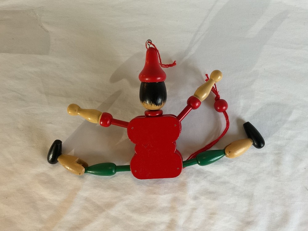 Italian Wood Pinocchio Jumping Jack Pull String & Nutcracker pull string toy