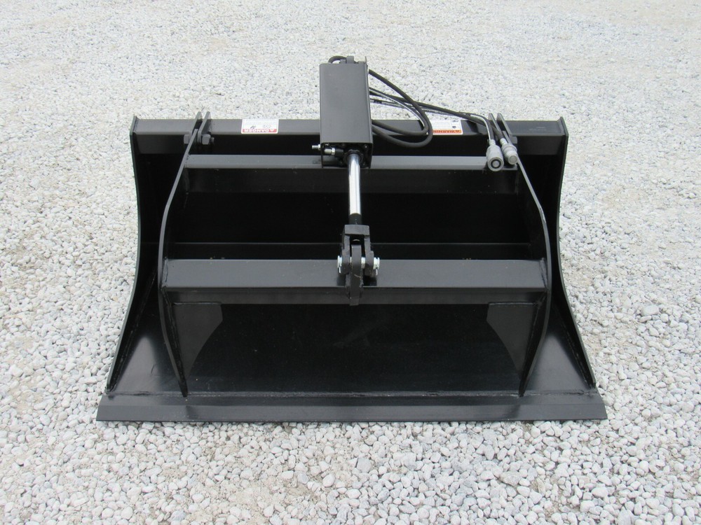 48" Solid Bottom Smooth Bucket Grapple Attachment Fits Quick Attach Loader