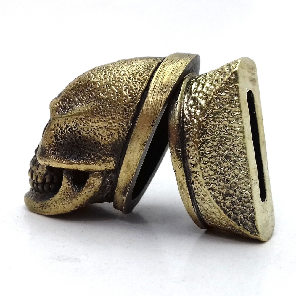 SET SKULL SOLID BRONZE FINGER GUARD BOLSTER & POMMEL CUSTOM KNIFE MAKING
