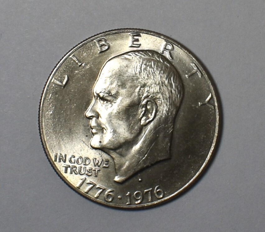 Bicentennial 1776-1975 Filled D Dual Date Eisenhour One Dollar Initials Error