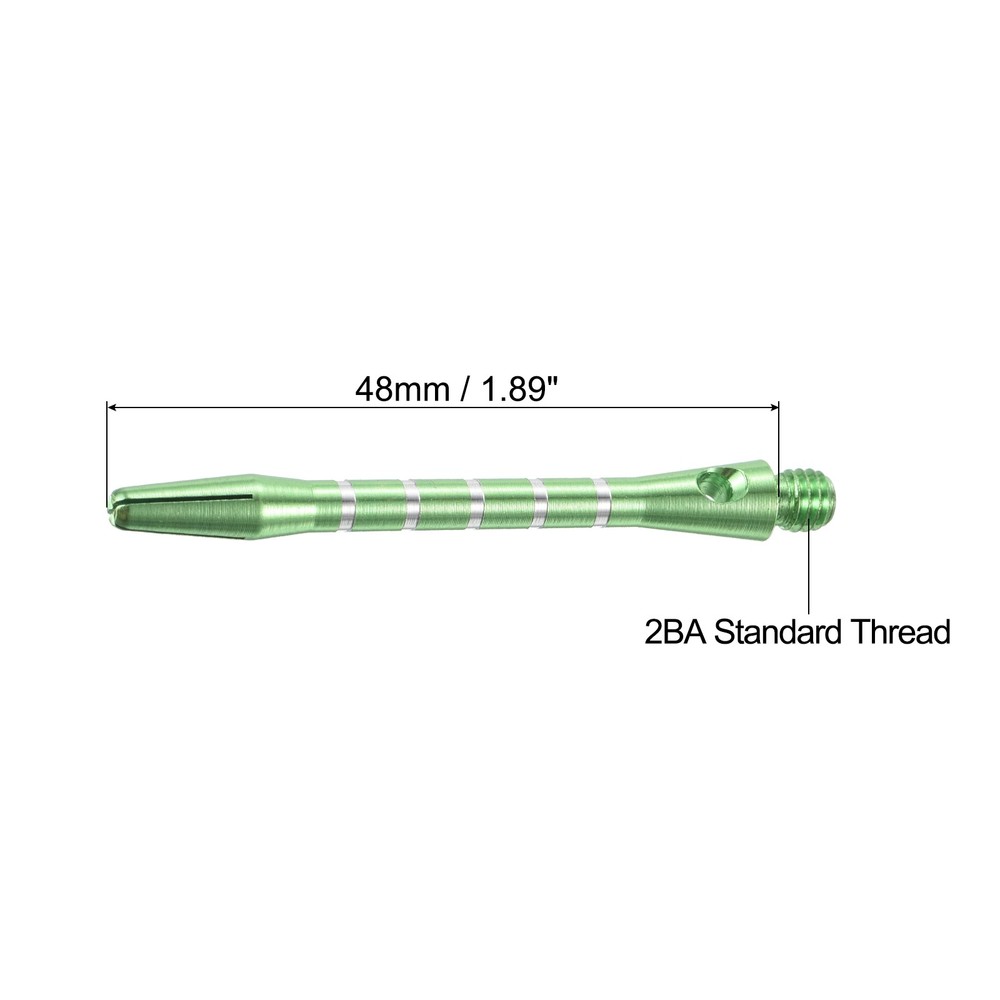 48mm Dart Shafts, Medium 2BA Thread Aluminum Dart Stems - 9 Pack (Green)