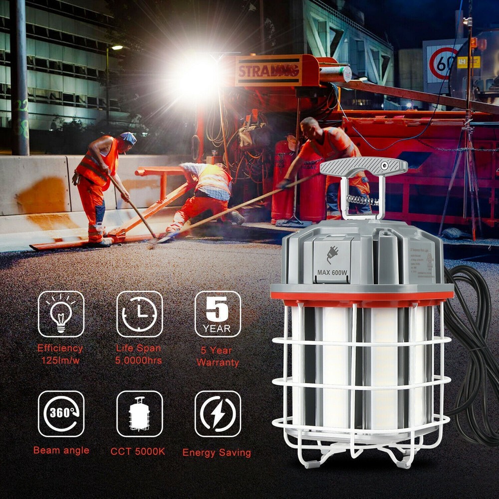 100W LED Temporary Work Light 14,500LM Linkable Hanging Construction Light 5000K