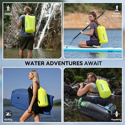 MARCHWAY Floating Waterproof Dry Bag Backpack 40L, Bright Yellow