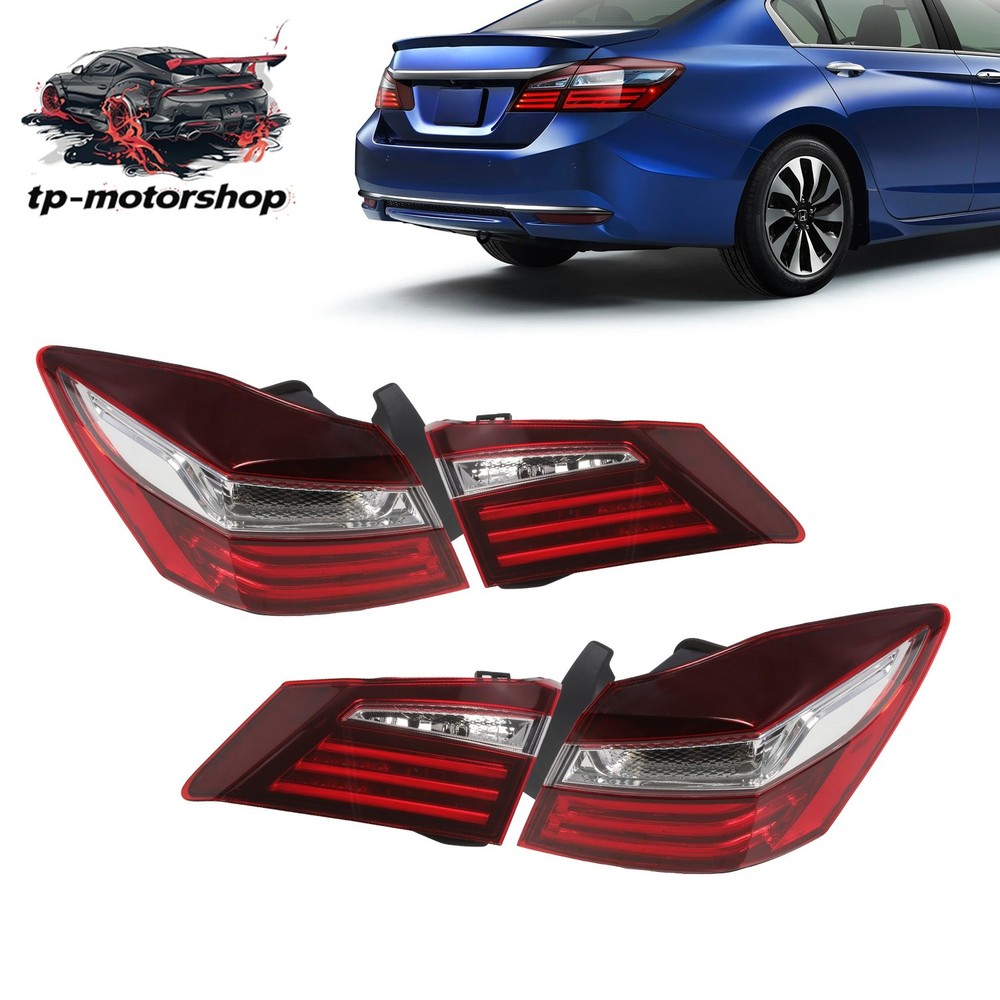 For 2016-2017 Honda Accord Left & Right Inner & Outer Rear Light 4PCS Tail Light