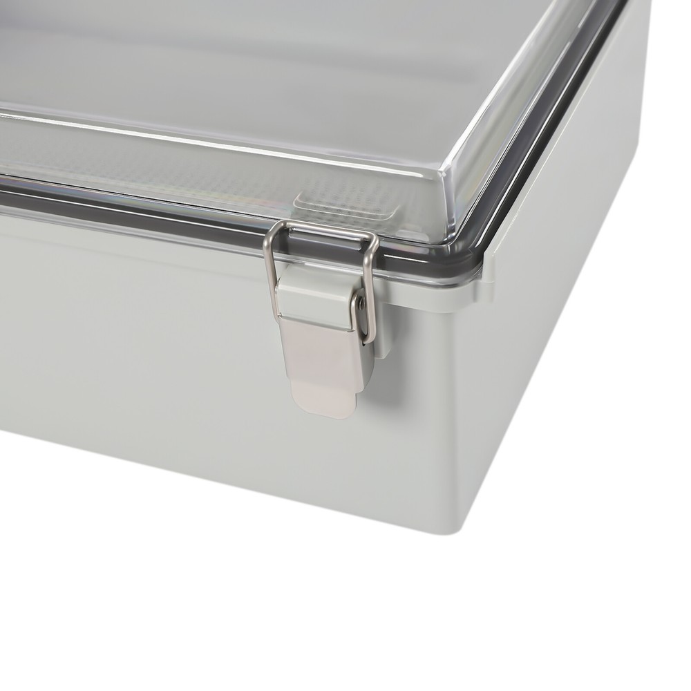 Clear/Grey Enclosure Wall Mount ABS IP67 Hinged Compact Cover Latch Junction Box