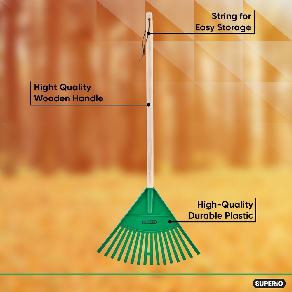 Garden Leaf Rake Kid Size Bulk Pack (24) Green 34"