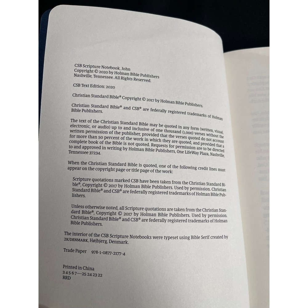 CSB Scripture Notebook John Christian Standard Bible Read Reflect Respond