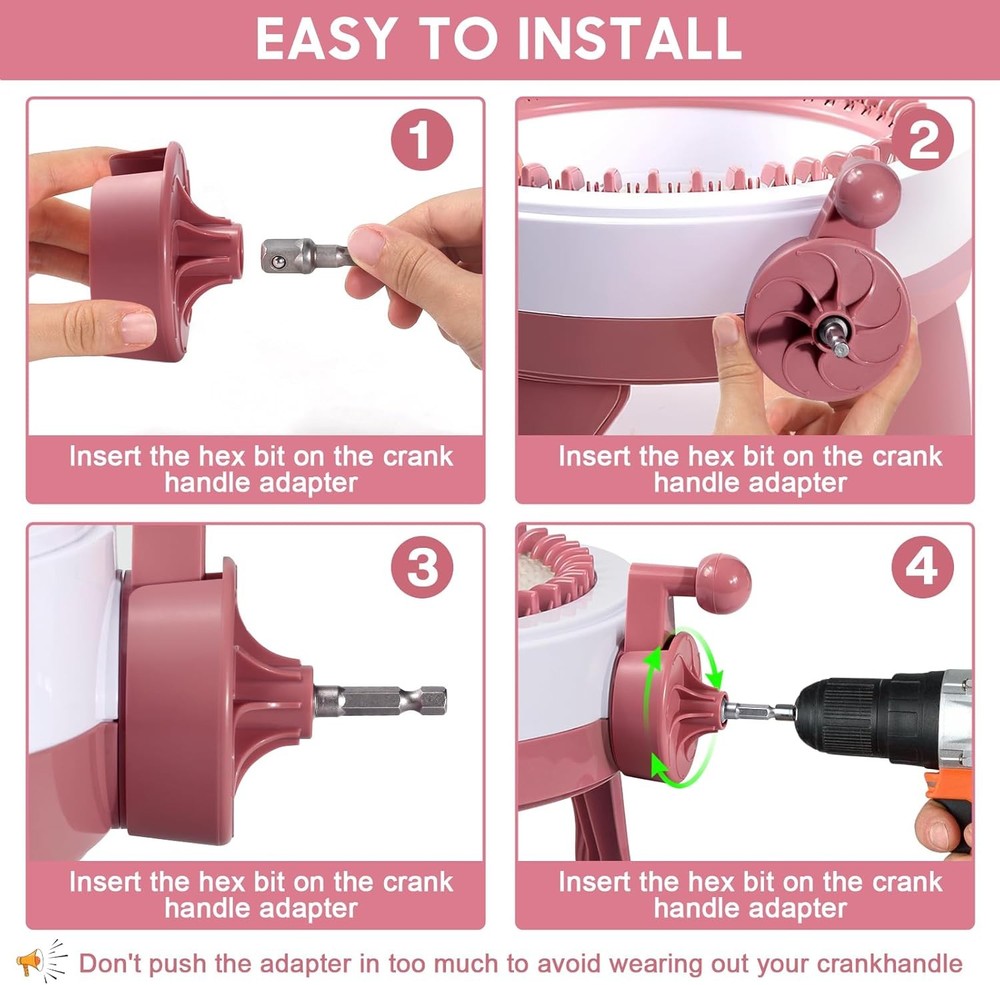 Knitting Machine Adapter Quick Knit Machine Attachment with Hexagonal Drill