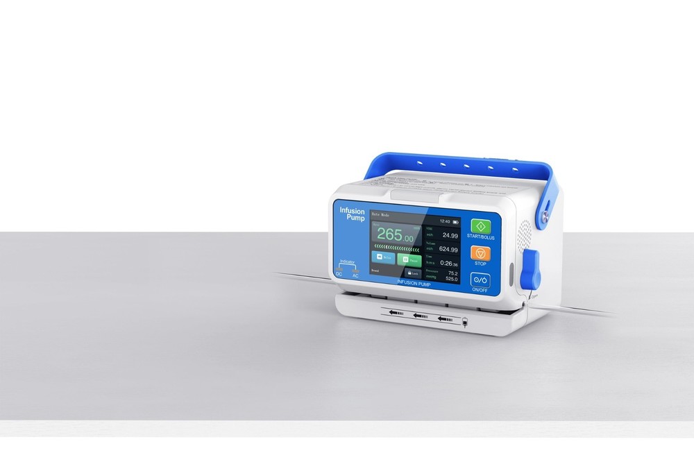 Infusion pump with touchscreen, dual CPU, multi-mode operation, waterproof