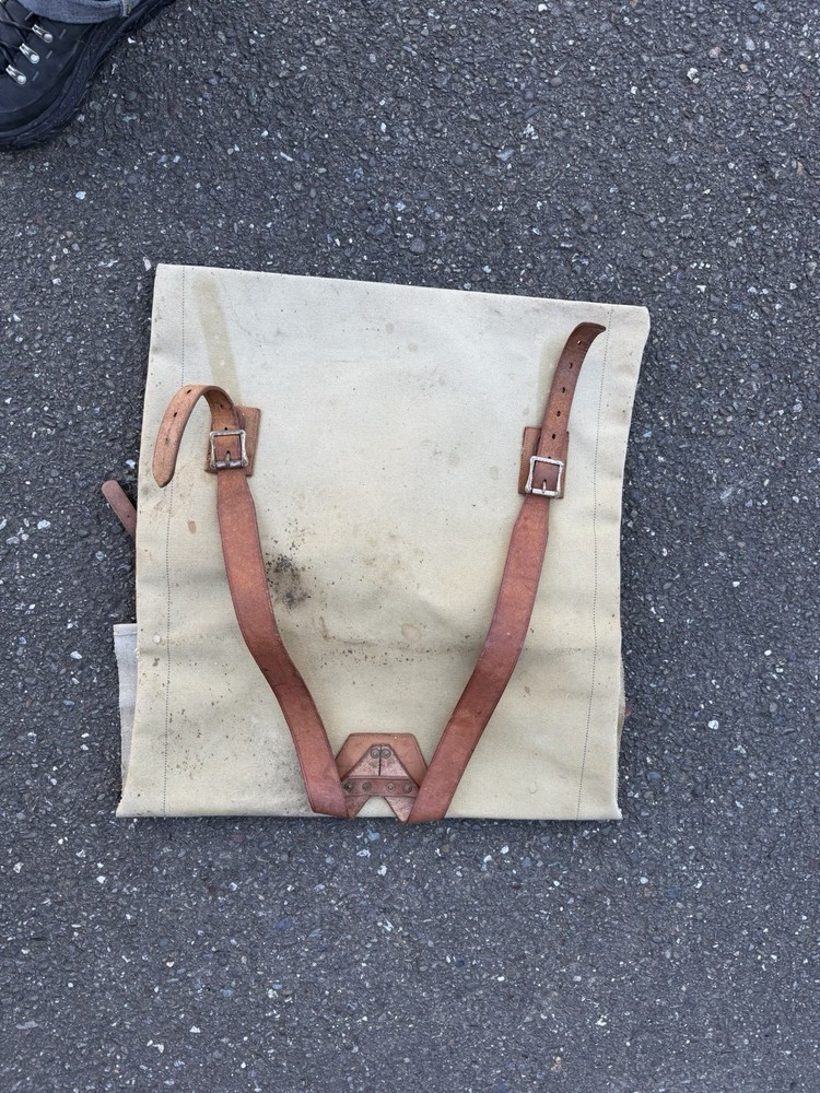 Vintage DULUTH PACK Canoe Bag Backpack Canvas & Leather Lettering Unbranded