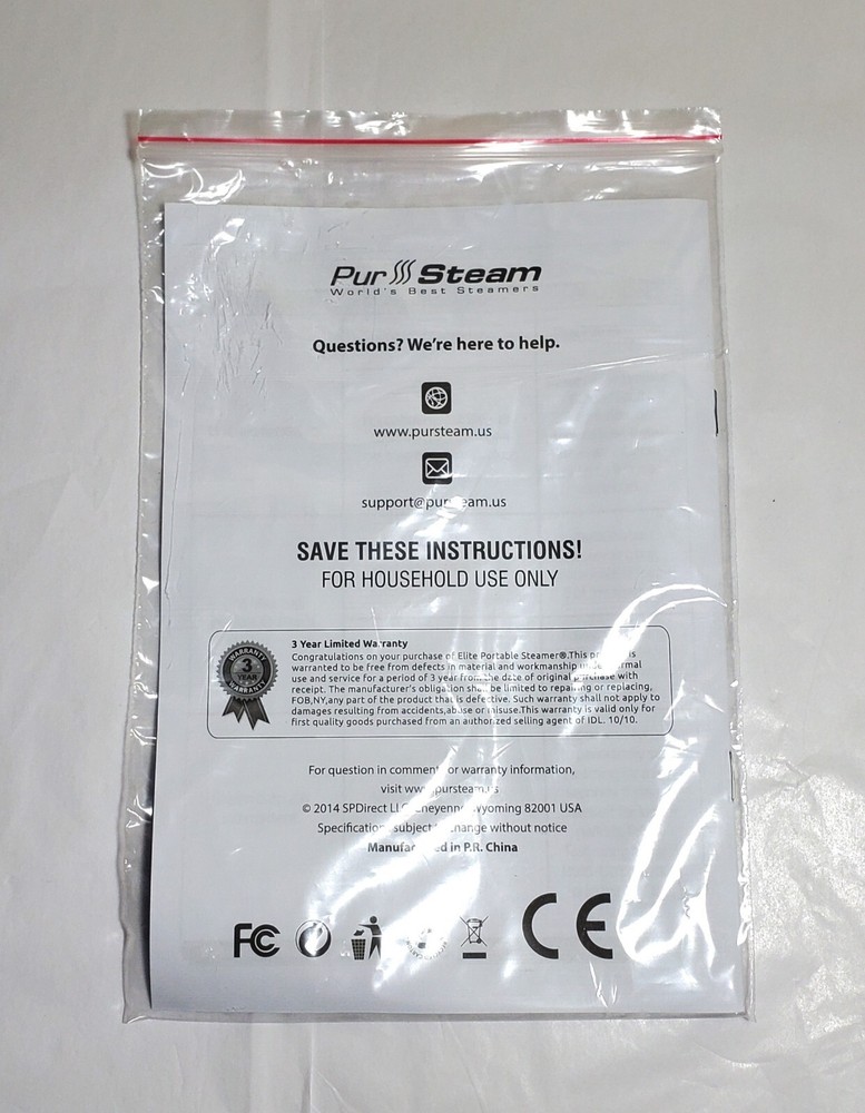PurSteam PS-930 Elite Portable Steamer - G PLUG