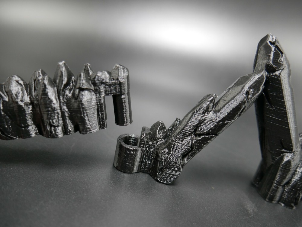 Tabletop Terrain 3d Printed Black Dungeon Cavern interlocking D&D, pathfinder