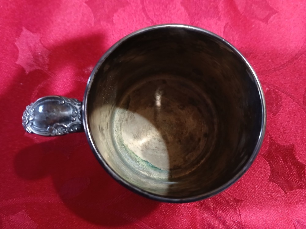 Antique Oneida Community Silverplate Baby Cup Engraved Initial “G”