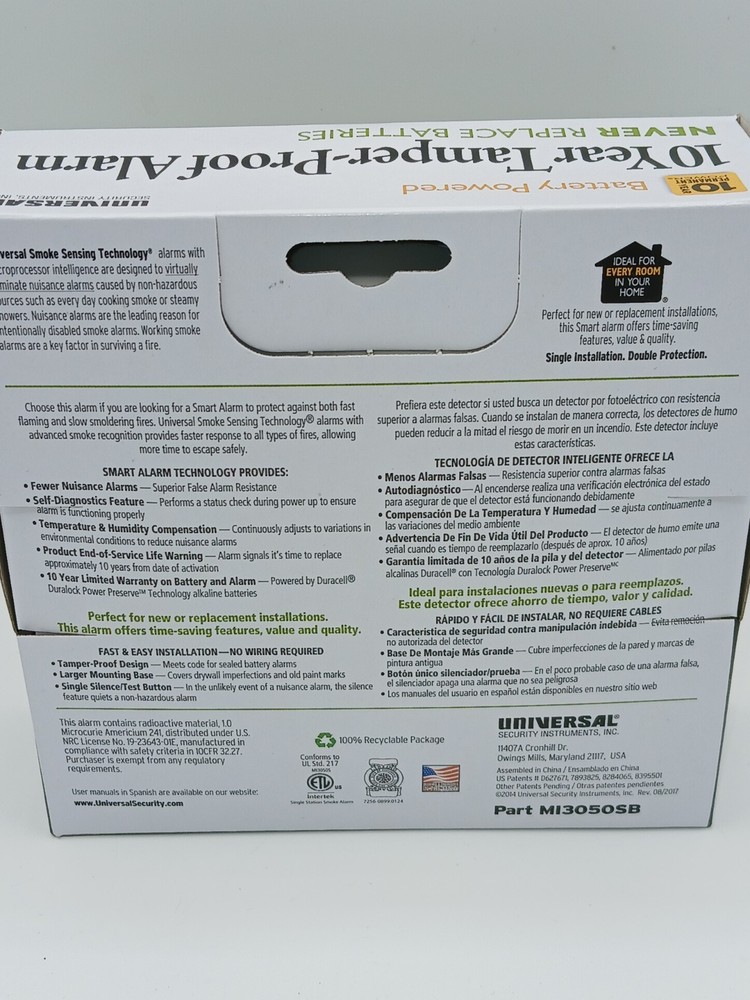 Universal Security Instruments Combination Alarm for Smoke and Fire