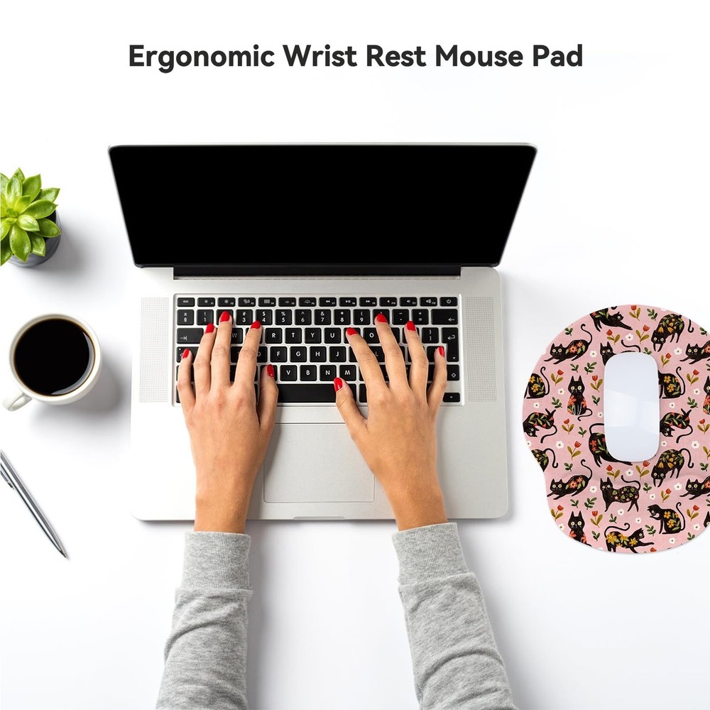 RICHEN Ergonomic Mouse Pad with Wrist Support,Non-Slip Rubber Base for Comput...