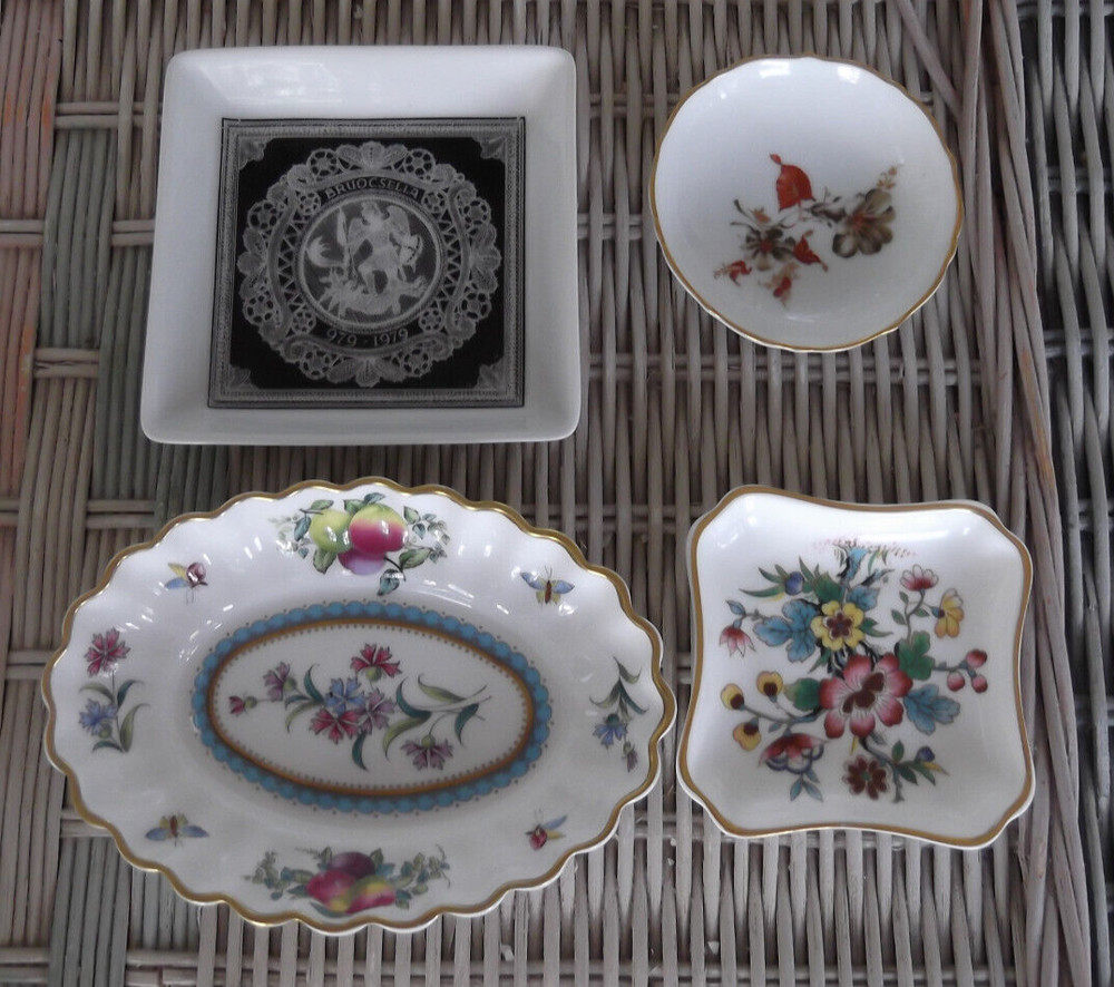 4 Ring/Trinket Dishes - Spode Trapnell, Coalport Ming Rose, Kaiser & Labeye