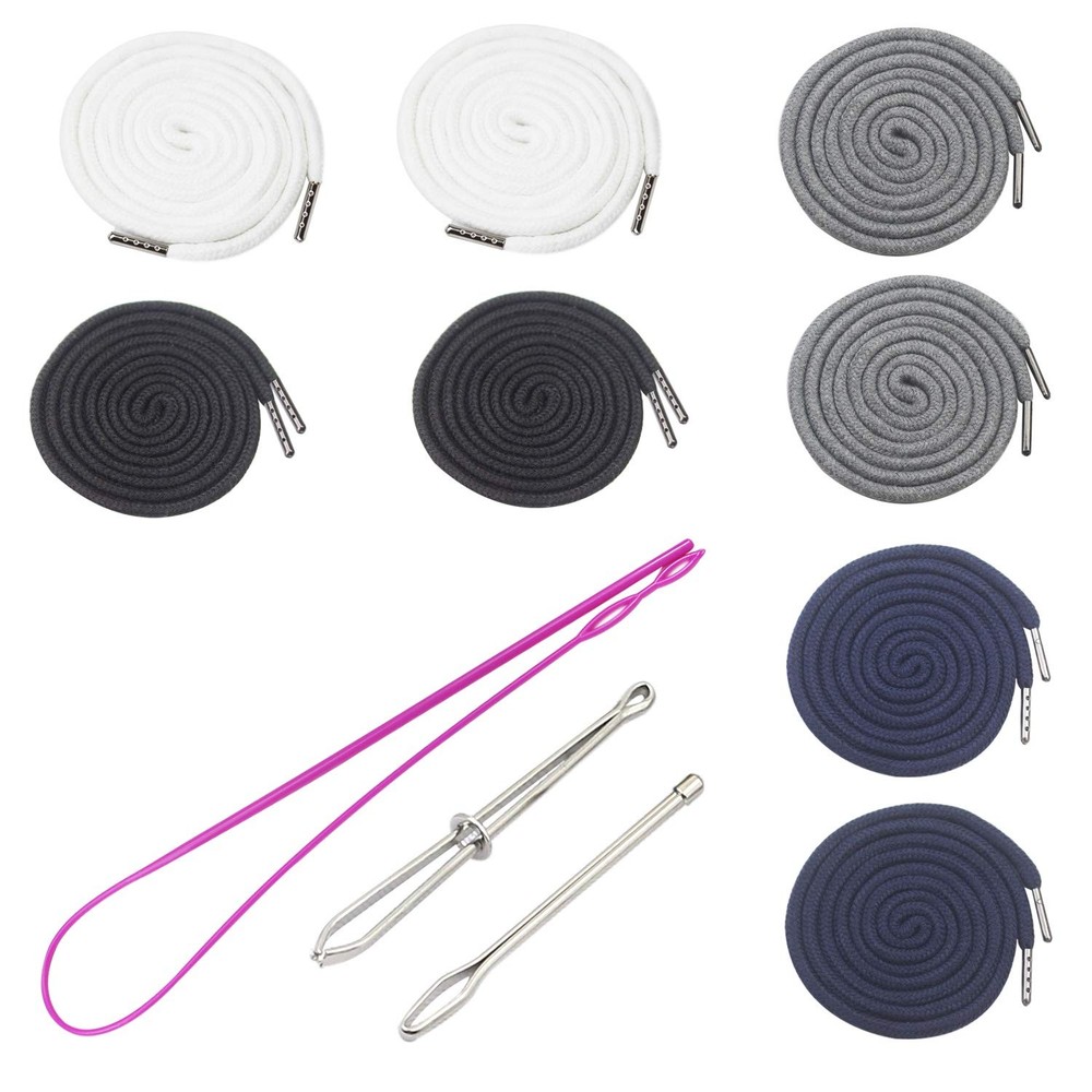 8 Pieces Drawstring Cords Replacement Drawstrings with Easy Threaders for Swe...