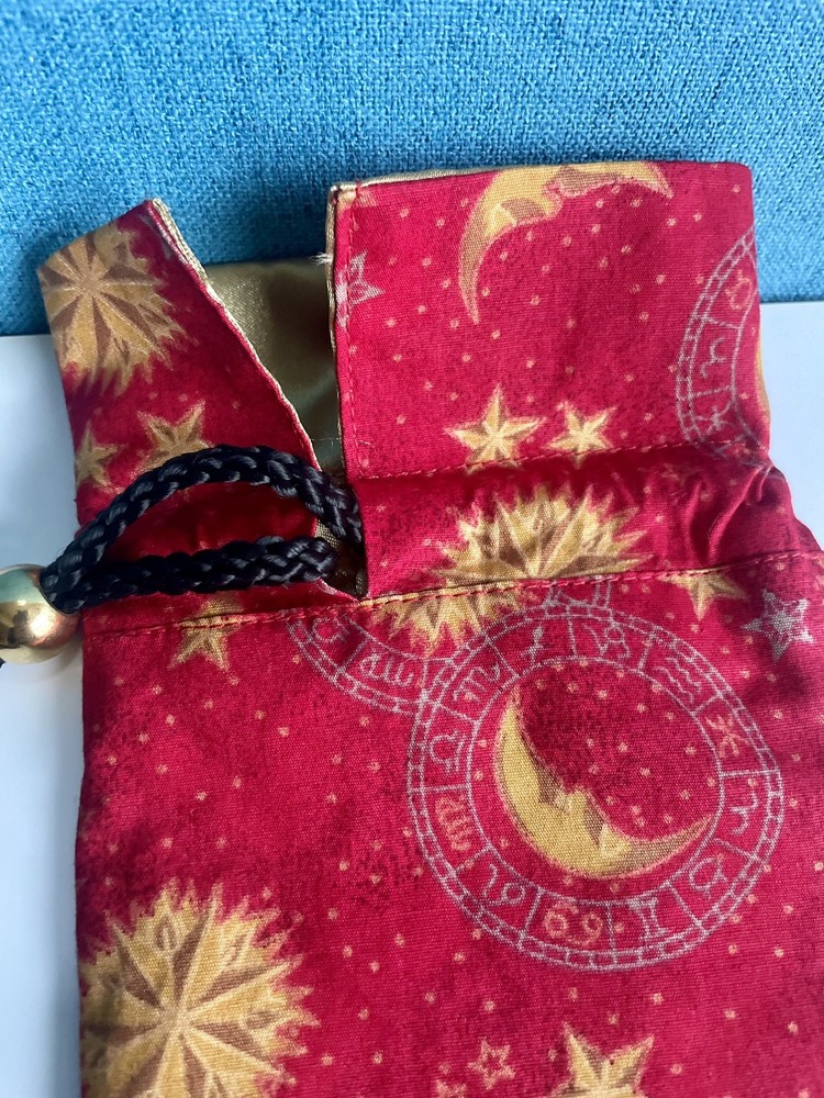 Tarot Deck Bag Celestial Sun Moon Stars Drawstring Pouch Witchcraft Divination