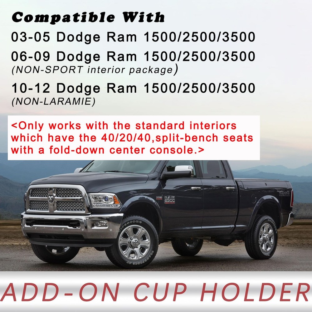 Cup Holder Insert For Dodge Ram 1500 2500 3500 2003-2012 Console