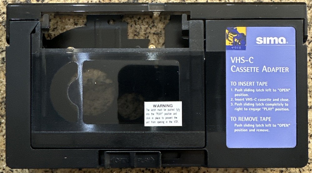 Sima VHS-C Cassette Adapter Model SCA Plays VHS-C